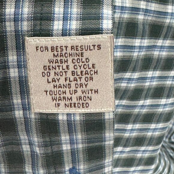 Peter Millar Mens Large Blue Plaid Button-Down Long Sleeve Shirt 100% Cotton - Picture 5 of 6